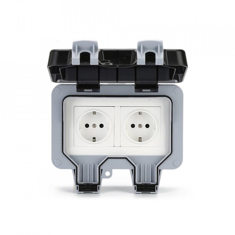 Priza dubla de exterior IP66 - Schuko, rezistenta la apa si praf